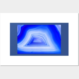 Blue agate mineral super macro Posters and Art